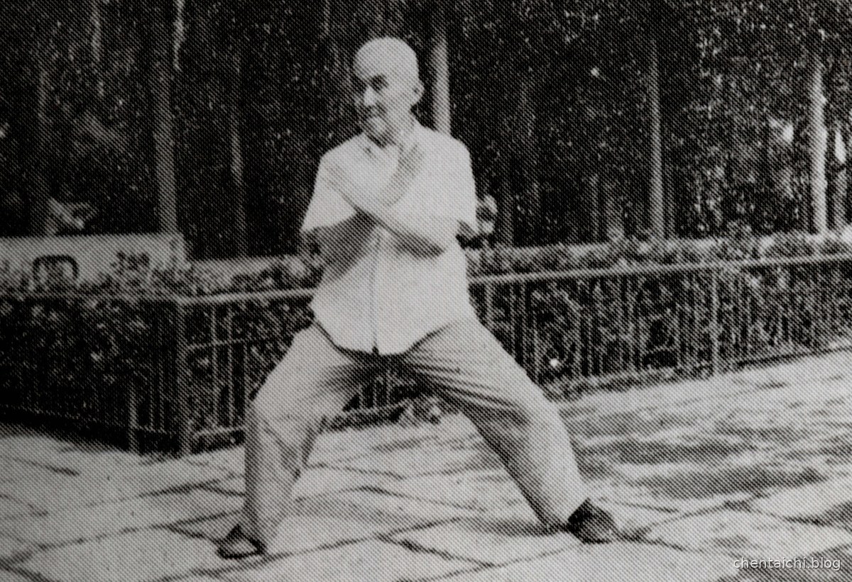 Hong Junsheng practicing on a stone platform