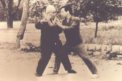 Hong Junsheng teaching Li Enjiu, push hands